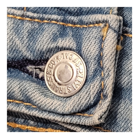 NEW Levi's 511 Blue Denim Cut Off Jean Shorts 11" Waist 34 Light Wash Jorts - Picture 9 of 16